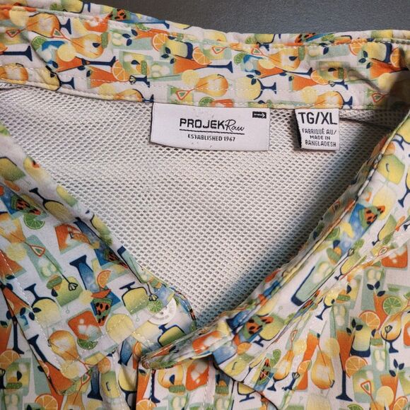 Projek Raw XL Mens Shirt Short Sleeve Hawaiian Cocktail Drink Tropical Theme EUC - Picture 2 of 8
